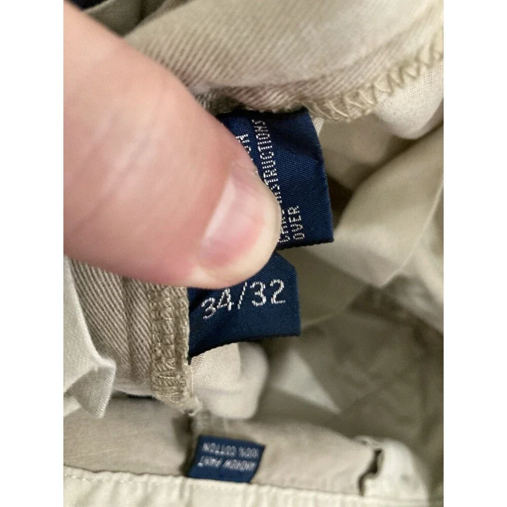 Men's VTG Polo Ralph Lauren Andrew Pant Chinos Khaki Beige Size 34x32